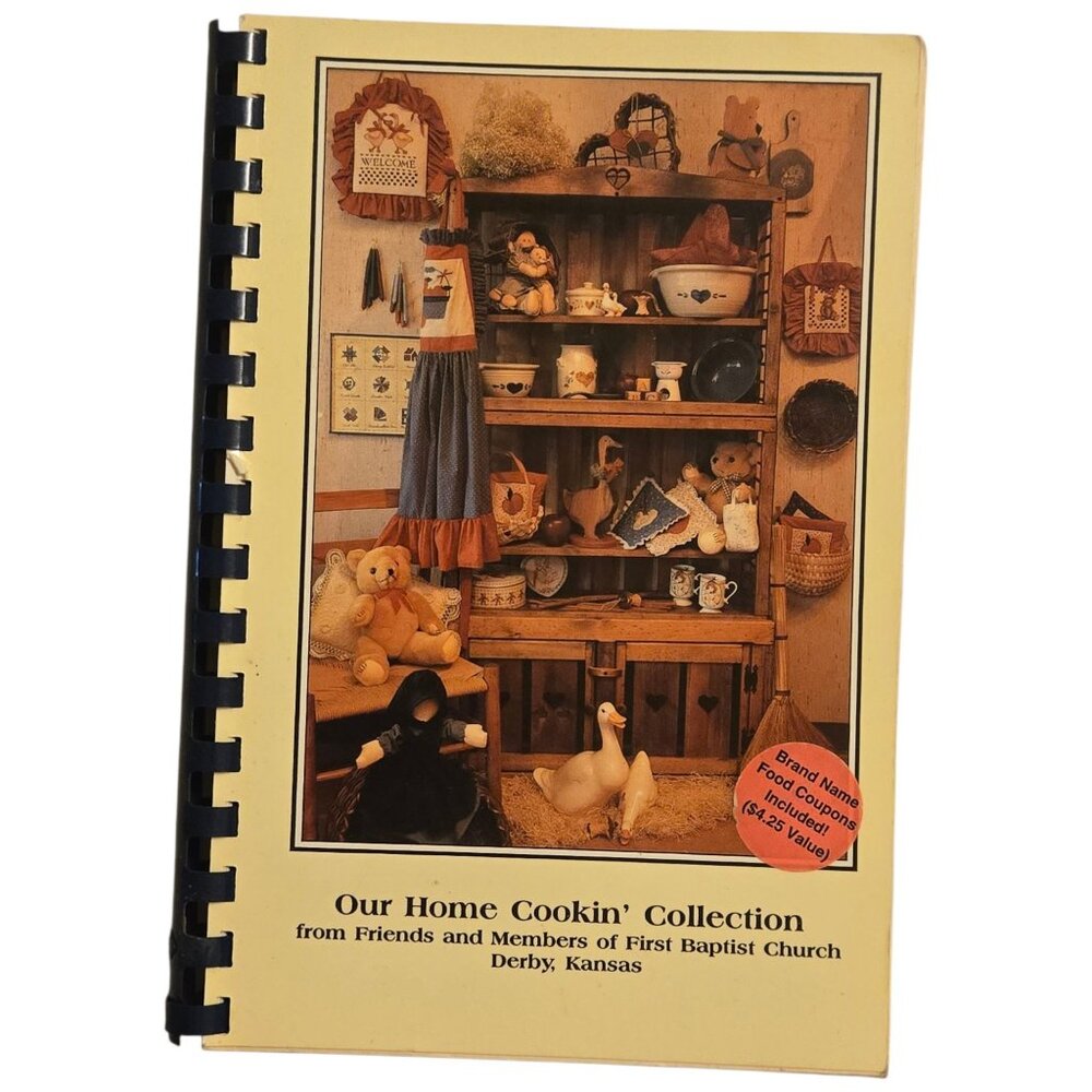 Derby Kansas Cookbook Home Cookin Collection 1992 First Baptist Church Vintage